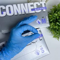 Перчатки нитриловые медицинские Connect Blue Nitrile, M, Голубой, 100 шт/упк