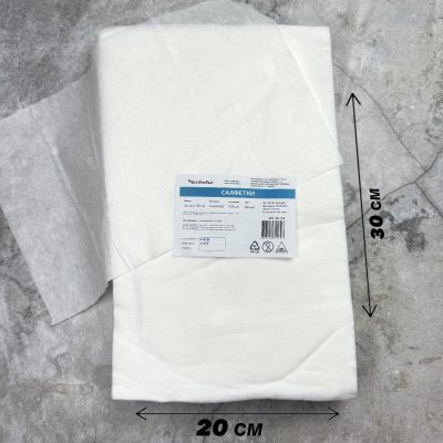 Салфетки 20х30 см, белый, 100 шт/упк