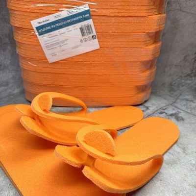 Тапочки-вьетнамки одноразовые Чистовье 5мм оранжевые (из пенополиэтилена)