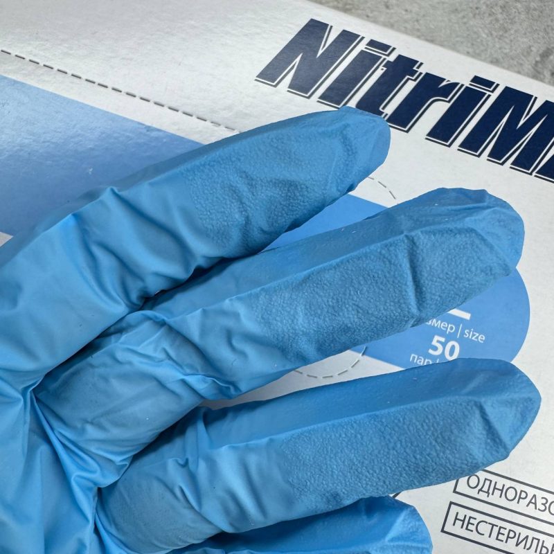 Перчатки НИТРИЛОВЫЕ NitriMax, голубые, размер L,100 шт