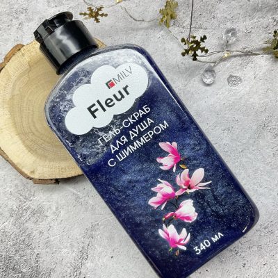 Гель-скраб для душа с шиммером "FLEUR". 340 мл Milv