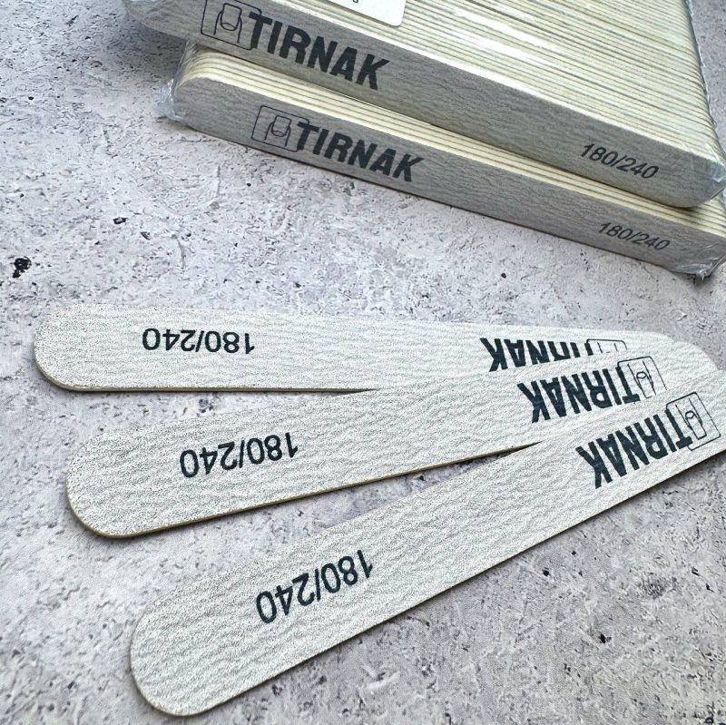 Пилка Tirnak тонкая короткая, 180/240 грит