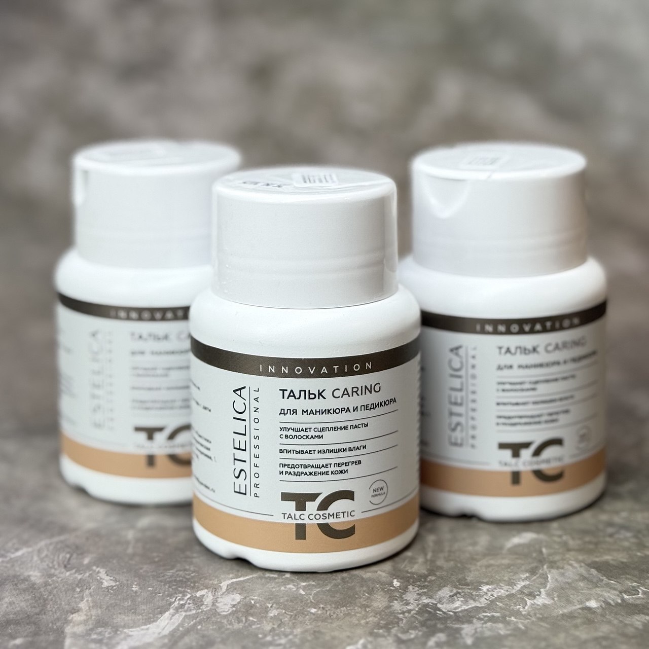 Тальк для маникюра и педикюра ESTELICA CARING, 60 гр.