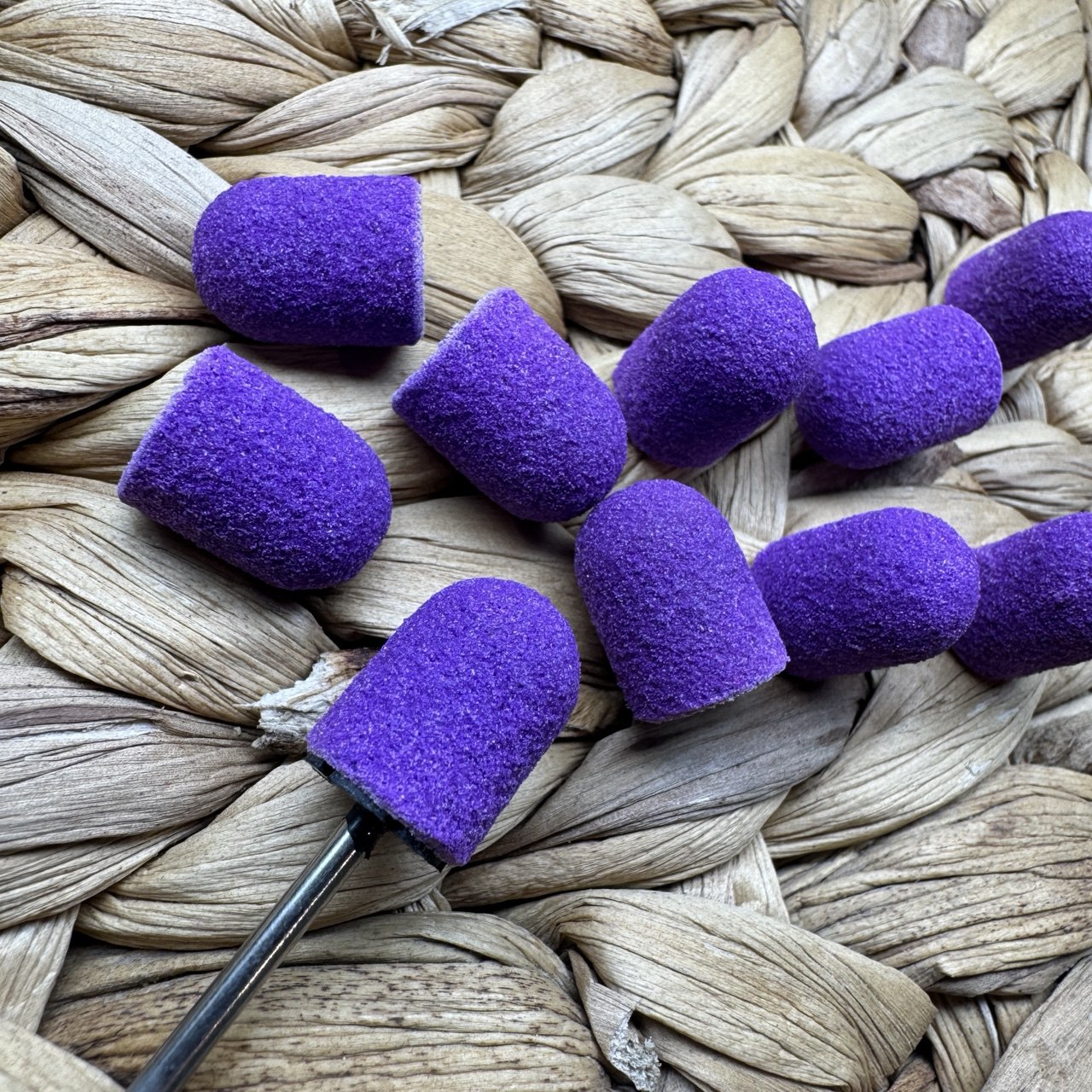 Песочный колпачок на тканевой основе, 10 мм,120 грит, Фиолетовый, 10 шт/упк