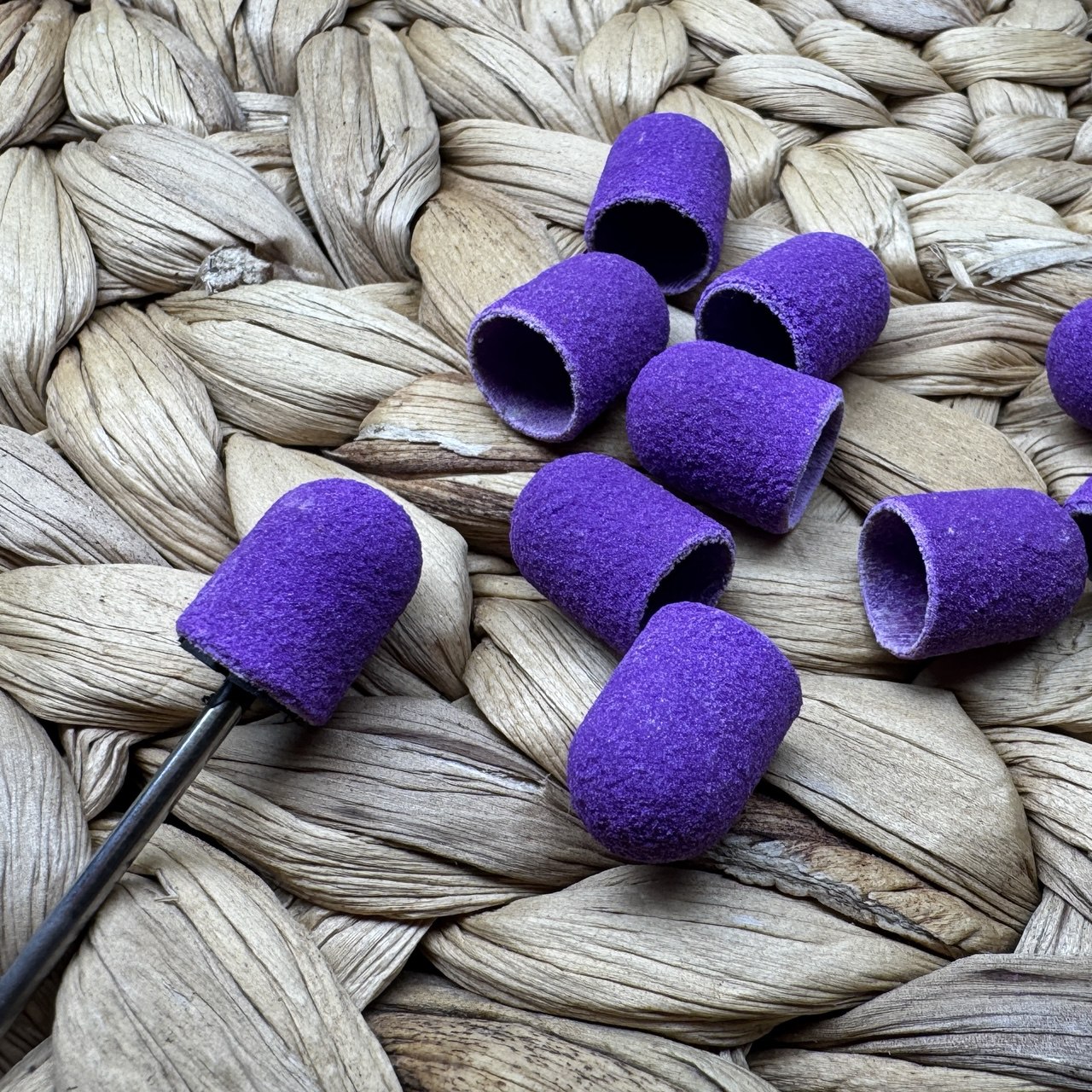 Песочный колпачок на тканевой основе, 10 мм, 320 грит, фиолетовый, 10 шт/упк