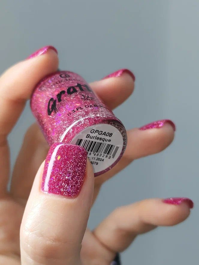 Лак для ногтей Grattol Color Nail Polish Glitter Burlesque (сохнет без лампы), 9ml