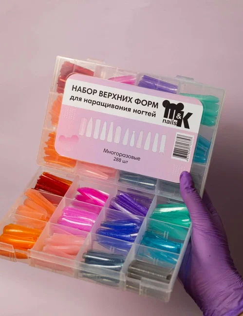 M&K Набор верхних форм для наращивания ногтей, 288шт(12 размеров)