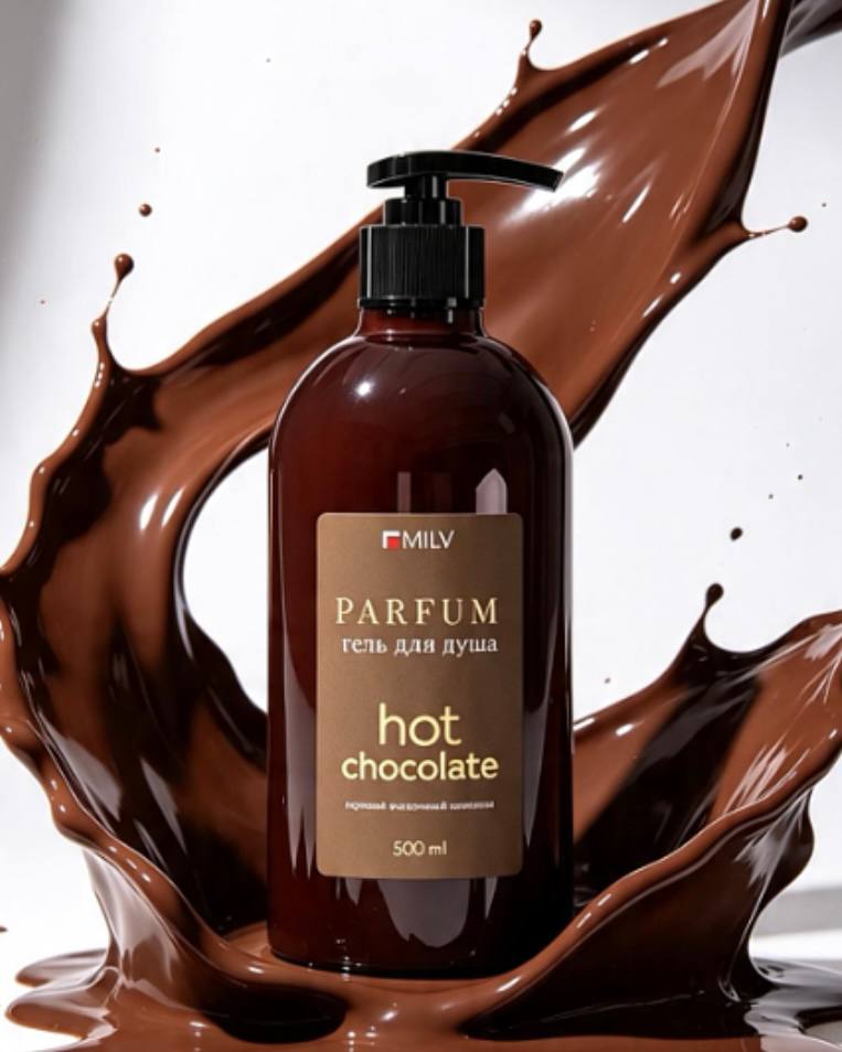 Парфюмированный гель для душа. HOT CHOCOLATE. 500 мл Milv