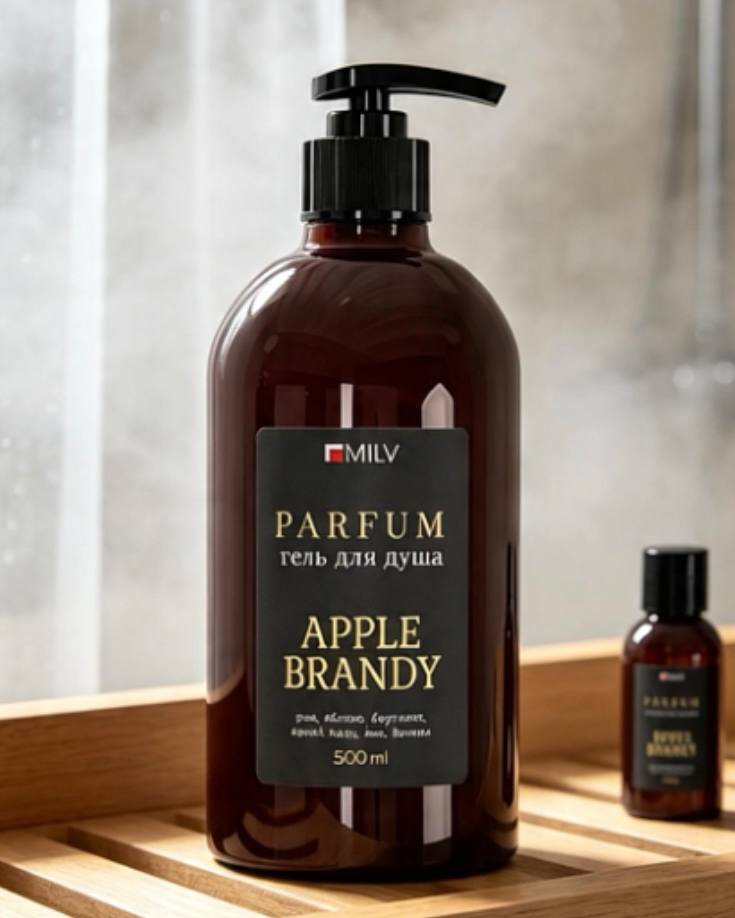Парфюмированный гель для душа. APPLE BRANDY. 500 мл Milv