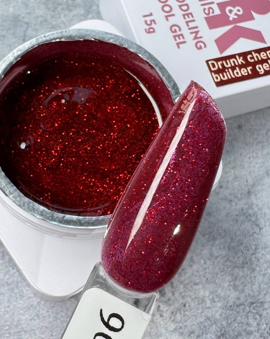 Гель M&K Nails Drunk Cherry Builder 06, 15 мл