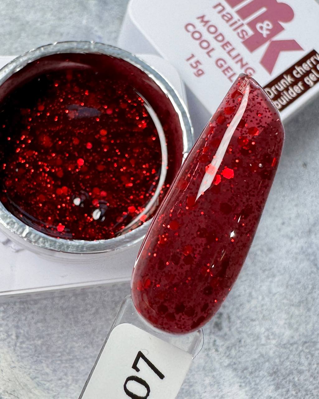 Гель M&K Nails Drunk Cherry Builder 07, 15 мл