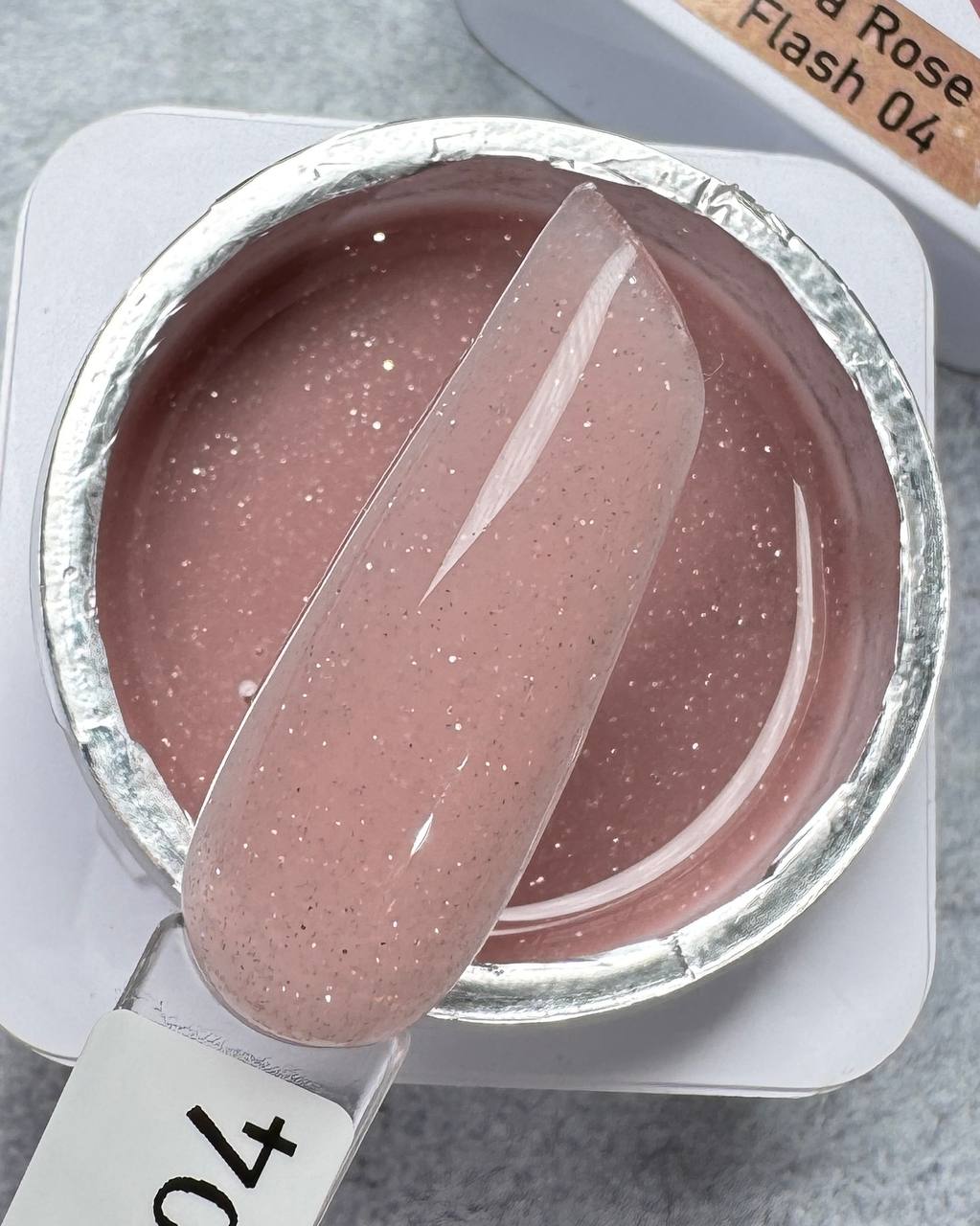 Гель M&K Nails светоотражающий Tea Rose Flash 04, 15 мл