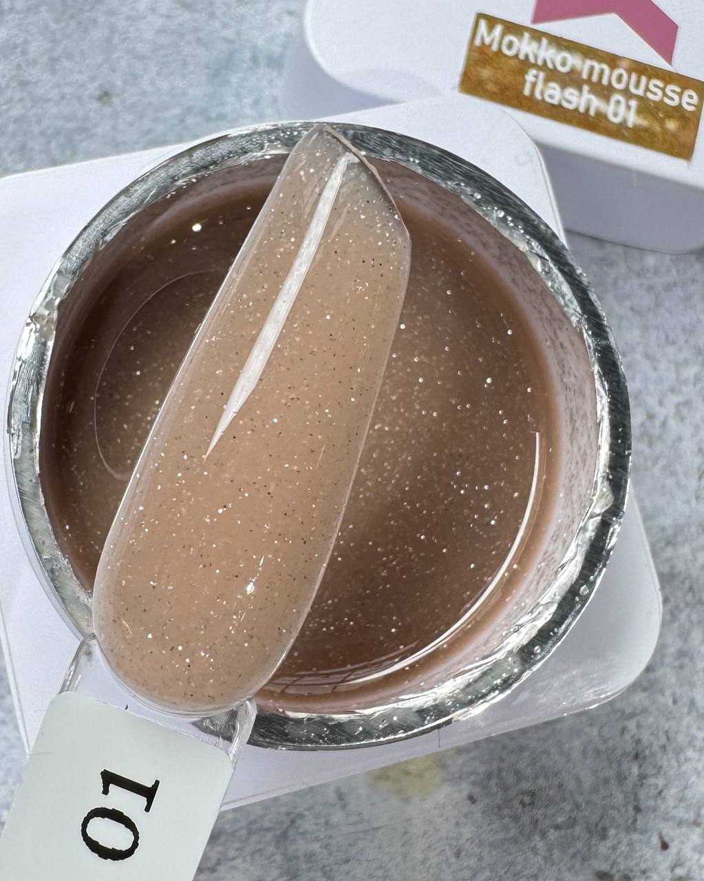 Гель M&K Nails светоотражающий Mokko Mousse Flash 01, 15 мл