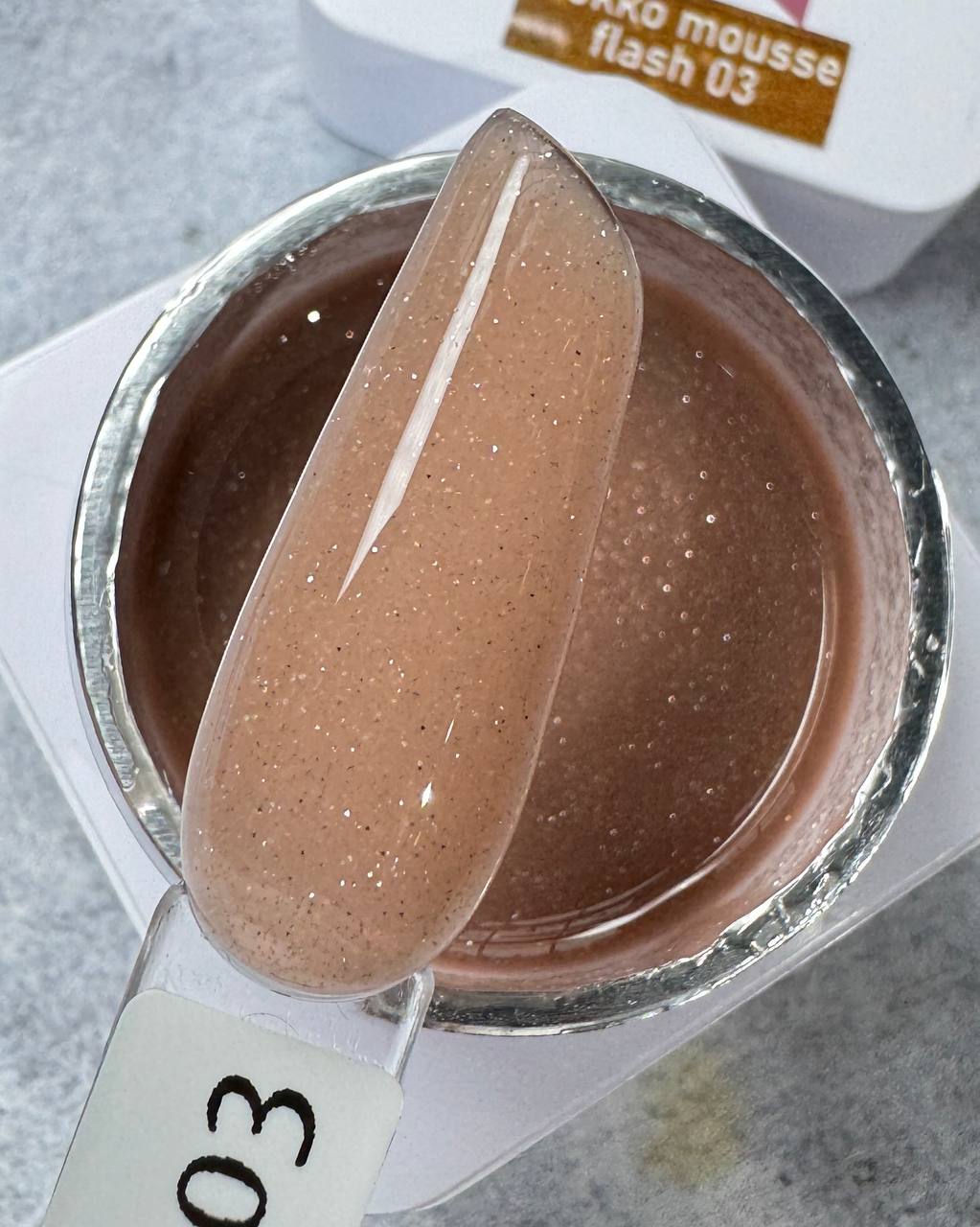 Гель M&K Nails светоотражающий Mokko Mousse Flash 03, 15 мл
